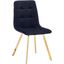Huey Black Velvet Fabric Side Chair Set of 4 In Gold