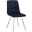 Huey Black Velvet Fabric Side Chair Set of 4 In Silver