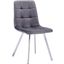 Huey Gray Velvet Fabric Side Chair Set of 4 In Silver