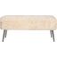 Huggy Luxury Plush Faux Fur Upholstered Storage Bench In Sand