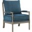 Hutch Aegean Blue Fabric Arm Chair In Antique Gray
