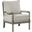 Hutch Beige Fabric Arm Chair In Antique Gray