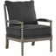 Hutch Charcoal Fabric Arm Chair In Antique Gray