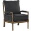 Hutch Charcoal Fabric Arm Chair In Natural Oak