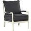 Hutch Charcoal Fabric Arm Chair In Off White