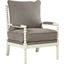 Hutch Taupe Fabric Arm Chair In Off White