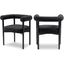 Hyatt Boucle Fabric Dining Chair In Black