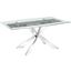 Icon Dining Table With Stainless Base and Clear Top