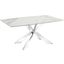 Icon Dining Table With Stainless Base and White Marbled Top