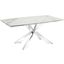 Icon White Marbled And High Polished Stainless Steel Extendable Dining Table