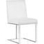 Dean Dining Chair In Stainless Steel and Cantina White