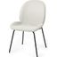 Inala White Fabric Seat Black Metal Frame Dining Chair Set of 2