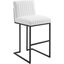 Indulge Channel Tufted Fabric Bar Stool In White
