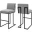 Indulge Channel Tufted Fabric Bar Stools In Light Gray