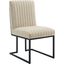 Indulge Channel Tufted Fabric Dining Chair In Beige
