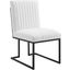 Indulge Channel Tufted Fabric Dining Chair In White
