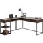 International Lux L-Shaped Desk In Umber Wood