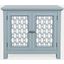 Isabella 38 Inch Luxury Mirrored Accent Storage Cabinet In Blue