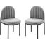 Isla Dining Side Chair Upholstered Fabric Set of 2 EEI-4504-BLK-LGR