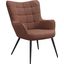 Isla Upholstered Flared Arms Accent Chair with Grid Tufted In Rust