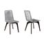 Island Outdoor Dark Eucalyptus Wood and Silver Rope Dining Chair Set of 2