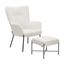 Izzy Lounge Chair with Ottoman In White