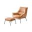 Jabel Accent Chair and Ottoman In Sandstone Top Grain Leather