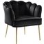 Jackie Black Velvet Accent Chair With Gold Legs