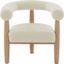 Jackie Curved Back Accent Chair In Ivory And Natural