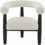 Jackie Curved Back Accent Chair In White And Black