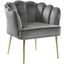 Jackie Gray Velvet Accent Chair With Gold Legs