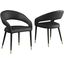 Jacques Faux Leather Dining Chairs In Black Set of 2