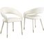 Jacques Faux Leather Dining Chairs In Cream White Set of 2