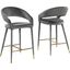 Jacques Velvet Gray Counter Height Dining Chair Set of 2
