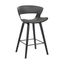 Jagger Modern 26 Inch Black Wood and Gray Faux Leather Counter Height Barstool