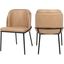 Jagger Vegan Leather Dining Chair Set of 2 In Tan