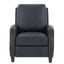 James Faux Leather Push Back Recliner In Midnight Blue