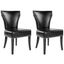 Jappic Black and Espresso 22 Inch Side Chairs with Silver Nailhead Detail Set of 2