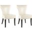 Jappic Flat Cream and Espresso 22 Inch Side Chair with Silver Nailhead Detail