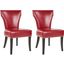 Jappic Red and Espresso 22 Inch Side Chair with Silver Nailhead Detail