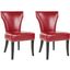 Jappic Red and Espresso 22 Inch Side Chairs with Silver Nailhead Detail Set of 2