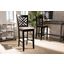Jason Modern and Contemporary Sand Fabric Upholstered and Espresso Brown Finished Wood 2-Piece Bar Stool Set