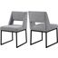Jayce Boucle Fabric Dining Chair Set of 2 In Grey