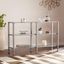 Jaymes Metal And Glass 3 Tier Console Table With Media Stand In Silver