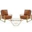 Jefferson Arm Chair With Large Octagon Coffee Table In Cognac Tan