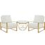 Jefferson Arm Chair With Octagon Coffee Table In White