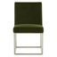 Jenette Dining Chair In Forest Green And Silver
