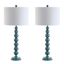 Jenna Marine Blue and Off-White 31.5 Inch Stacked Ball Lamp Set of 2