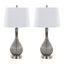 Jenny 27.25 Inch Glass Table Lamp Set of 2 In Linen White