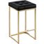 Jersey Black Faux Leather Counter Height Stool Set of 2 In Gold
